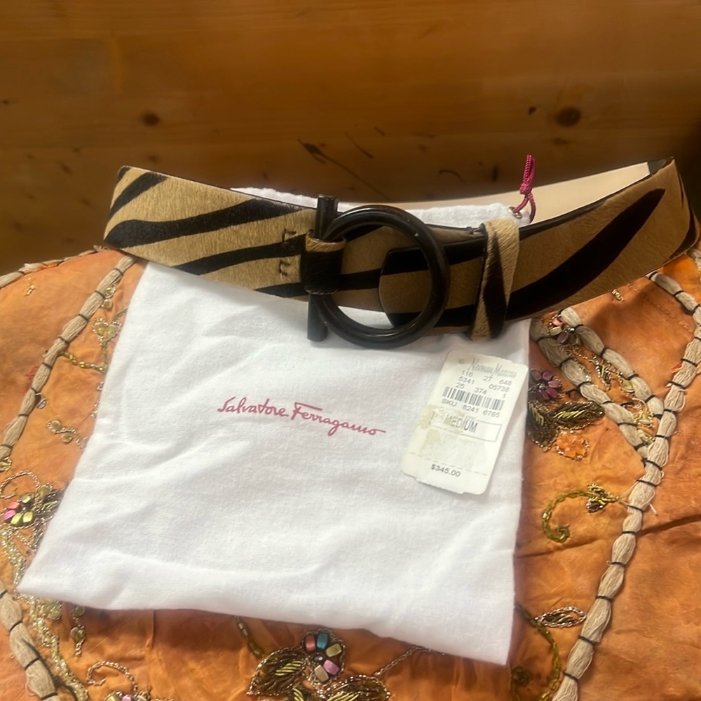 Salvatore Ferragamo Ladies zebra belt